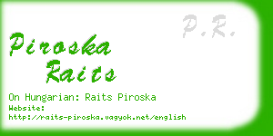 piroska raits business card